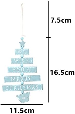 SKYROPNG Noel Asılı Kolye - 4 Adet Ahşap Noel Ağacı Çit Süsler Merry Christmas Harfler Kolye noel dekoru Ev Kolye Damla Süsler