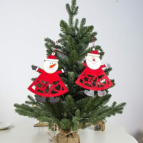 Ruıpunuosı Noel Kolye Renk Boyalı Ahşap Kesme Noel Baba / Kardan Adam Kolye Damla Süsler Noel Ağacı Şenlikli Parti Malzemeleri