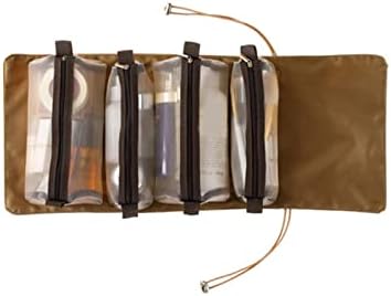 4-in-1 Seyahat Tuvalet Organizatör Çantası Katlanabilir Kompakt kozmetik kiti ile Kanca fermuarlı çanta İpli Rulo Paketi Asılı