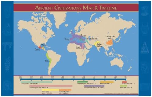 Bilgi Sınırsız Inc. Eski Uygarlıklar Haritası ve Zaman Çizelgesi-Poster