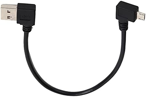 Veri Kablosu, 24 cm Siyah Dik Açı USB‑A Mikro USB Erkek Veri Kablosu, bağlantı Adaptörü Kablosu Yaygın Uygulama Mobil Elektronik