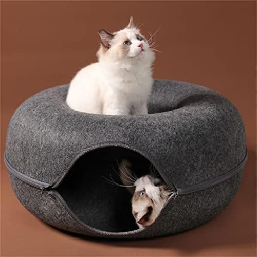 GUTİAN Pet Kediler Yatak Çadır Şeklinde Yuvarlak Katlanabilir Yatak Birlikte Oynamak ve Uyku Kediler Aksesuarları Katlanabilir