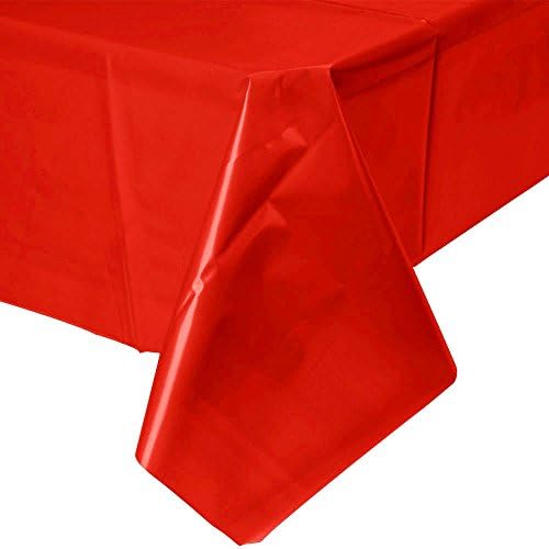 Plastik Dikdörtgen Masa Örtüsü / 54 x 108 (Elma Kırmızısı)