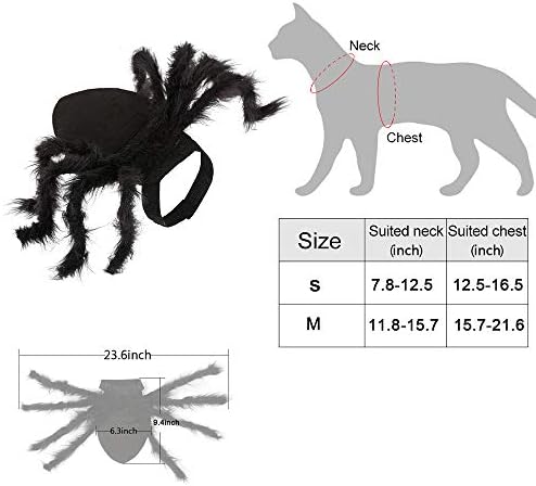 Küçük Orta Köpek için FLAdorepet Cadılar Bayramı Pet Köpek Kedi Örümcek Kostüm