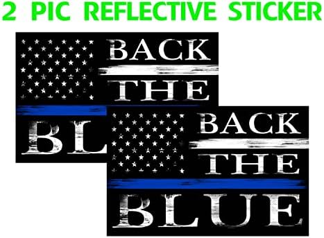 2 Adet Geri Mavi Yansıtıcı Tampon Çıkartmaları, Amerika Bayrağı Polis Lives Matter İnce Mavi Çizgi Yansıtıcı Çıkartmalar Araba