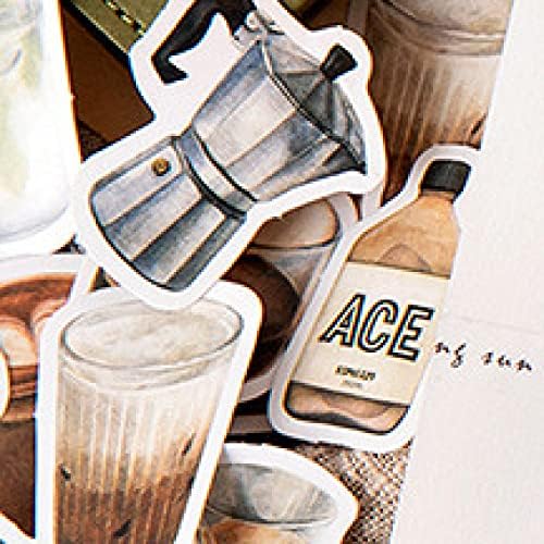 45 Adet / paket DIY Vintage Kahve Dükkanı Çıkartmalar Yaratıcı Scrapbooking Çıkartmaları Dergisi Günlüğü Planlayıcısı El Sanatları