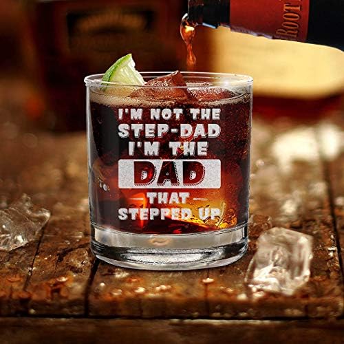 Shop4Ever Ben Üvey Baba Değilim Kazınmış Viski Bardağını Hızlandıran Babayım Üvey Baba Bonusu Baba Hediyesi
