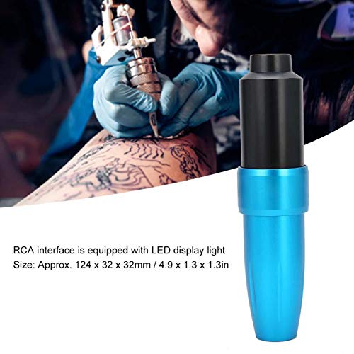 Dövme Makinesi, Profesyonel RCA Arayüzü Güçlü Motor Liner ve Renkli dövme kalemi ile LED LightTattoo Sanatçılar Aracı (mavi)