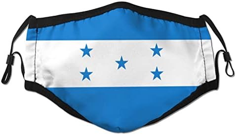 Honduras bayrağı gurur yüz maskesi ayarlanabilir yıkanabilir yeniden kullanılabilir Unisex yetişkin siyah
