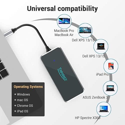 USB C Hub, Tip C Hub, 1000Mbps Ethernet'li 10 in 1 Tip C Adaptör, 4K USB C'den HDMI, VGA, 3X USB 3.0, PD 3.0 Şarj Portu, 3.5