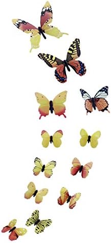 Mıxımx 12 Pcs 3D Aydınlık Kelebek duvar çıkartmaları Dekor, kelebek Duvar Çıkartmaları Dekor Çıkarılabilir DIY Ev Sanat Süslemeleri