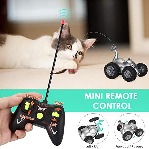 SlowTon Uzaktan Kedi Tüy Oyuncak, Fare Şekli Interaktif Hareketli Otomatik Robotik Sıçan Ses Chaser Prank Araba için Yavru