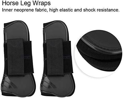 Nikou At Destek Botları-1 Çift yüksek Elastikiyet At Atlama Bacak Çizme Desteği Wrap Binicilik Ekipmanları Darbe Direnci (Siyah)