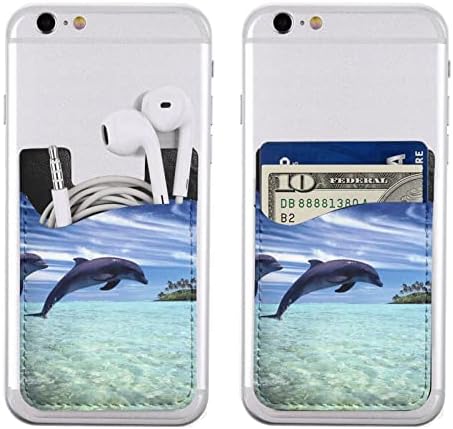 Atlama Balinalar telefon kartı tutucu Cep Telefonu Sopa Kart Cüzdan Kol Cep Telefonu Geri Sopa Cüzdan