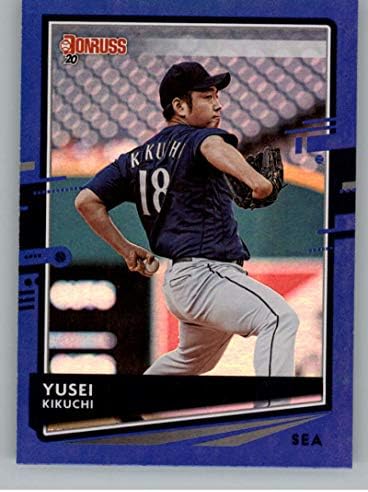 2020 Donruss Holo Mavi Beyzbol 194 Yusei Kikuchi Seattle Mariners Resmi MLB PA Beyzbol Ticaret Kartı Ham (NM veya Daha iyi)