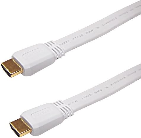 Ethernet Kablosu ile 3ft Düz HDMI Yüksek Hız - 28AWG Düz-Beyaz