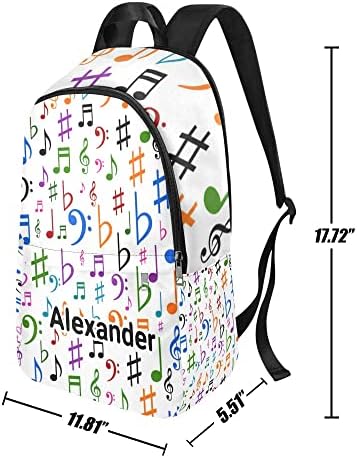 Kişiselleştirilmiş Komik renkli Sembol Müzik Sırt Çantası Rahat Omuz Seyahat Spor Laptop çantası Kadın Erkek Hediye için