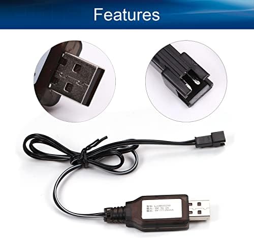 Heyıarbeıt 1 Adet SM-2P Nikel Kadmiyum Nikel Hidrojen USB Şarj Kablosu USB Şarj Güç Adaptörü Kablosu 6 V RC Araba ıçin Ni-Mh