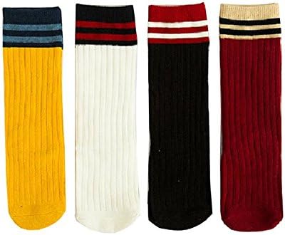 Bevogue Çizgili Renk Üniforma Diz Yüksek Çorap Tüp çorap Futbol Çorap Çocuklar için