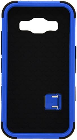 Standlı Asmyna Samsung G360 Prevail TÜF Hibrit Telefon Koruyucu Kapak - Perakende Ambalaj - Doğal Gri / Siyah