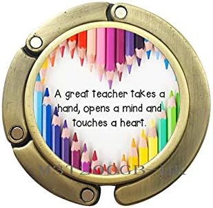 TAFREE Harika Bir Öğretmen El Alır Zihni Açar ve Kalp Şekillerine Dokunur Gelecek Çanta Kancası Öğretmenler Günü Hediyeleri