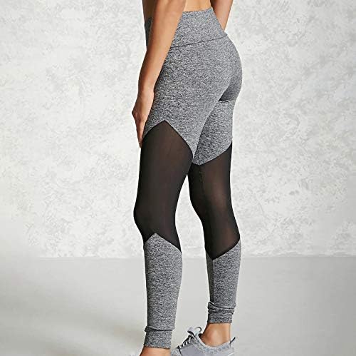 Egzersiz Yoga Pantolon, kadın Seksi Yüksek Bel Pantolon Spor Pantolon Katyonik Örgü Ekleme Perspektif Sıkı Tayt Yoga Pantolon