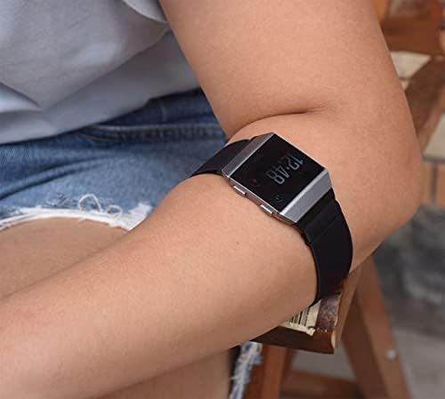 Fitbit İyonik Smartwatch ile Uyumlu Ayarlanabilir Elastik Kol Bandı veya Ayak Bileği Bandı, Erkekler ve Kadınlar için Esnek
