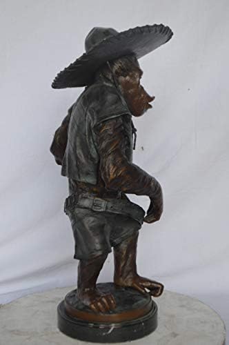 Maymun Kovboy Bronz Heykeli-Boyutu : 14 L x 12 W x 29 H.