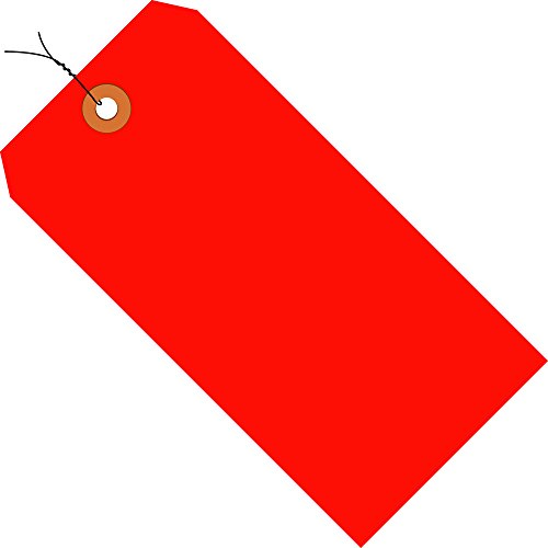Ortaklar Marka PG12033C Nakliye Etiketleri, Ön Kablolu, 13 Pt, 3 3/4 x 1 7/8, Floresan Kırmızı (1000'li Paket)