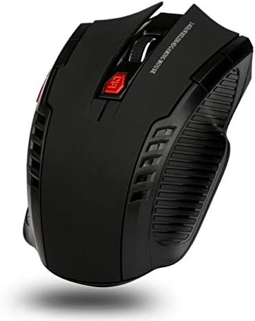 Bilgisayar Faresi, Ergonomik 6 Tuşlu 1600DPİ 2.4 GHz Kablosuz Oyun Faresi PC Dizüstü Bilgisayar için USB Alıcısı-Siyah