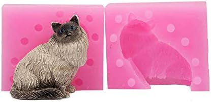 MAWADON 3D Yavru Mum Kalıp Sevimli Kedi Silikon Kalıp için Fondan, Mini Sabun, Polimer Kil, Balmumu, Mum boya