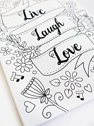 Yetişkinler için Canlı Gülmek Aşk Doodle Boyama Tuvali, Renklendirmek için gerilmiş astarlı tuval