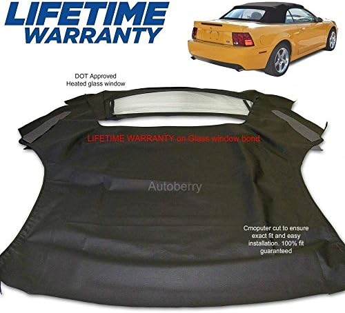 Ford Mustang Cabrio ile uyumlu Isıtmalı Cam Pencere ile Yumuşak Üst Beyaz Sailcloth (1994-2004)