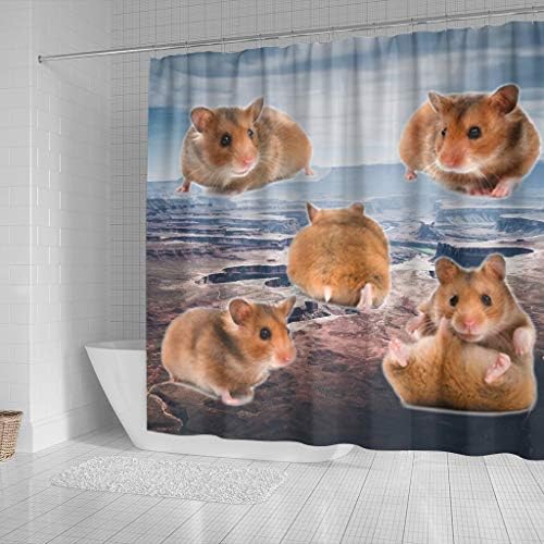 Luto-Ev Djungarian Hamster Baskı Duş Perdeleri