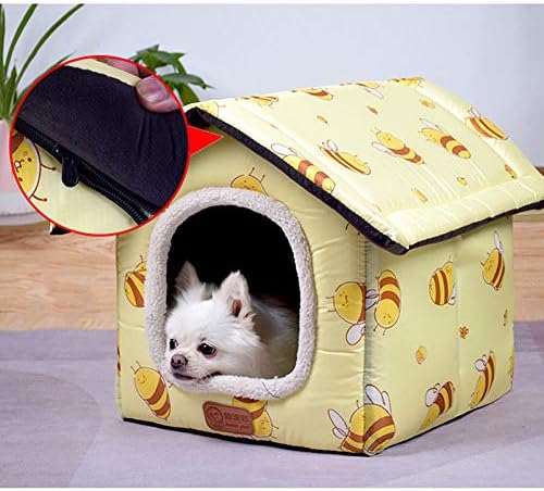 Julvıe Köpek Evi, Taşınabilir Kedi Yatak ile Çıkarılabilir Yastık, Pet House Yumuşak köpek yatağı Kedi Evi Yıkanabilir Katlanabilir