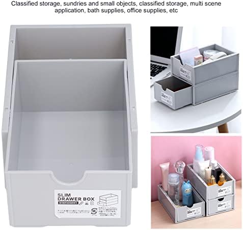Lıyeeo Plastik Çekmece Kutusu, Çekmece Tipi Kutu Sınıflandırılmış Depolama Kozmetik Kırtasiye için Ofis için Güçlü Dayanıklı