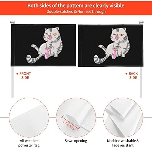 Kedi Evi Kedi Pet Wildcat Araba Bayrak Pencere Klip 12x18 İnç Bayrakları Çift Taraflı Baskı Su Geçirmez UV Dayanıklı