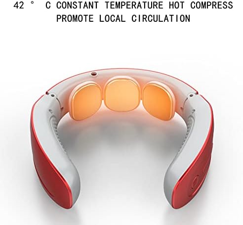 Akülü boyun masajı ile ısı taşınabilir boyun masaj boyun Relax için 3 kafa vibratör ısıtma omuz ağrı kesici kas gevşeme için