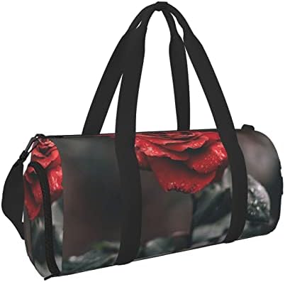 Romantik gül çiçek dayanıklı spor çantası spor çantası Weekender seyahat çantası spor salonu plaj için