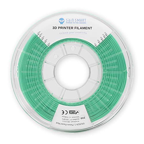 SainSmart TPU 1.75 mm 92A Esnek TPU 3D Yazıcı Filament, Boyutsal Doğruluk + / -0.04 mm, 1 KG, Pastel Yeşil