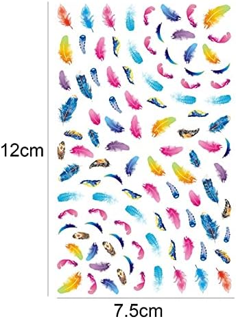 Linhengyu Çivi Etiketler Çıkartmaları Tüy Çıkartması Dream Catcher Manikür Yapışkan Sekmeler Güzel Kağıt Moda Nail Art Sticker