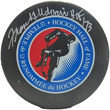 Frank Udvari İmzalı Hokey DiskiHOF71 Hall Of Fame Diski PSA/DNA 2 - İmzalı NHL Diskleri İmzaladı