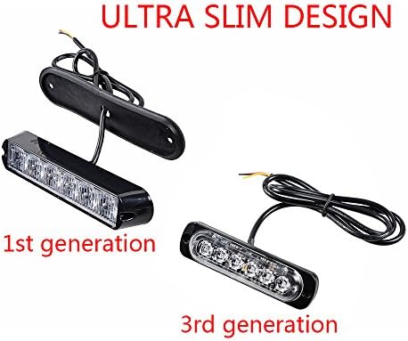 Set Amber 30 inç 56 - LED Çatı Üst ve 20X 6-LED Ultra Ince Acil Uyarı Beacon Tehlike Dikkat Yanıp sönen çakarlı lamba Bar araba