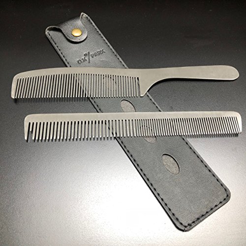 CCbeauty 2-Packs Metal Berber Tarak Seti Paketi Erkekler & Kadınlar için, profesyonel Kuaförlük Salon Combs Saç kesme Aracı