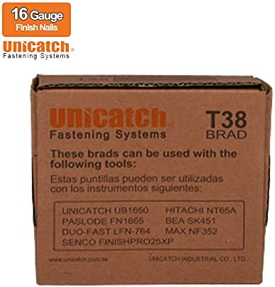 Unicatch 1-1 / 2 İnç 16 Gauge Galvanizli Düz Kaplama Çivileri (kutu başına 2,500)