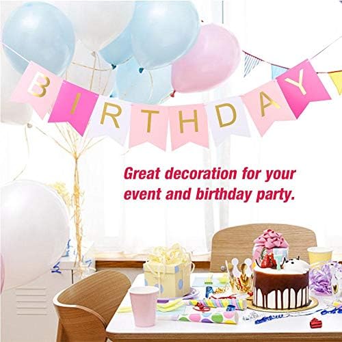 Mutlu Doğum Günü Afiş, Kağıt Afiş Doğum Günü Partisi Asılı Süslemeleri Doğum Günü Partisi Karton 4 İsteğe Bağlı Renkler (Gül