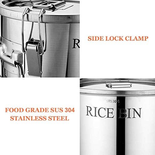 304 Paslanmaz Çelik Sızdırmaz Gıda Saklama Kapları, Büyük Mutfak Kutuları Kova için Kapak ve Yan Kilitleme Kelepçe ile, taşınabilir