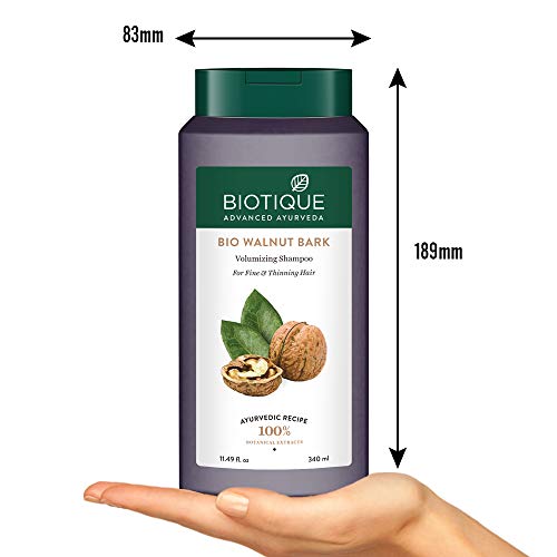İnce ve İnceltici Saçlar için Biotique Bio Ceviz Kabuğu Hacim Veren Şampuan, 340 ml