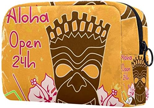 Kadınlar için Kozmetik Çantaları, Makyaj Çantaları Ferah Tuvalet Çantası Seyahat Aksesuarları Hediyeler-Tiki Bar Aloha Açık