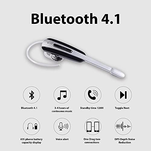 Tek Styz Kulaklık ile Uyumlu Samsung Galaxy Not II Verizon Kulak Kablosuz Bluetooth Gürültü Iptal Kulaklık (Siyah / Gümüş)